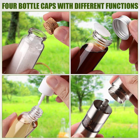 TOBWOLF travel spice kit with carry handle for hiking and picnics