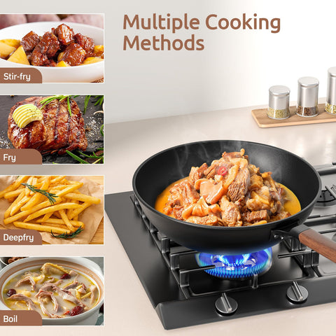 Todlabe flat-bottom wok ready for induction, electric, or gas stoves.