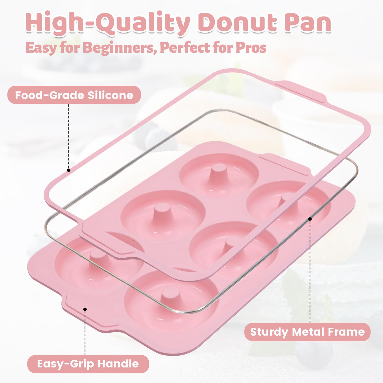 Toeusog donut pan 4-inch cavity size for bakery-style donuts at home