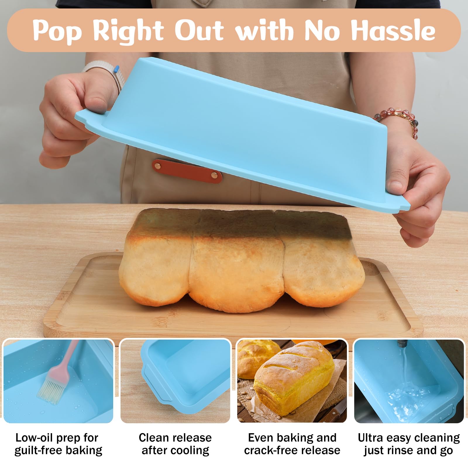 Toeusog easy-clean bread pan simplifies cleanup after use