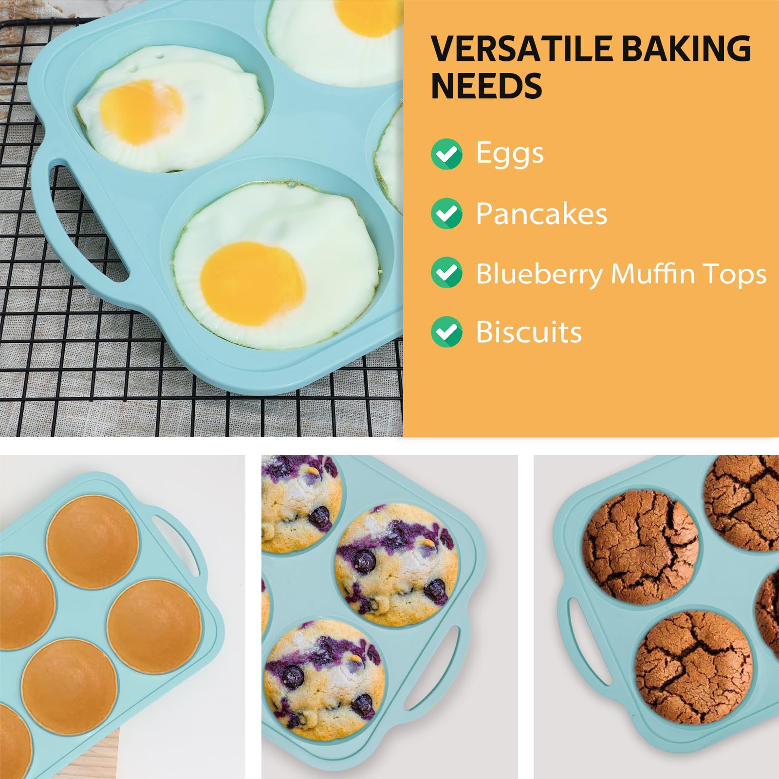 Toeusog English muffin top pan for breakfast sandwiches.