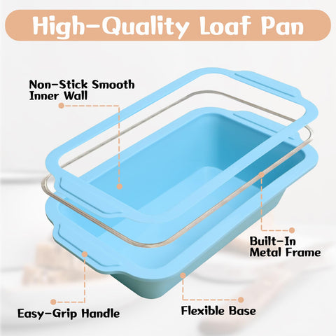 Toeusog loaf pan with metal frame and handles offers stable transport