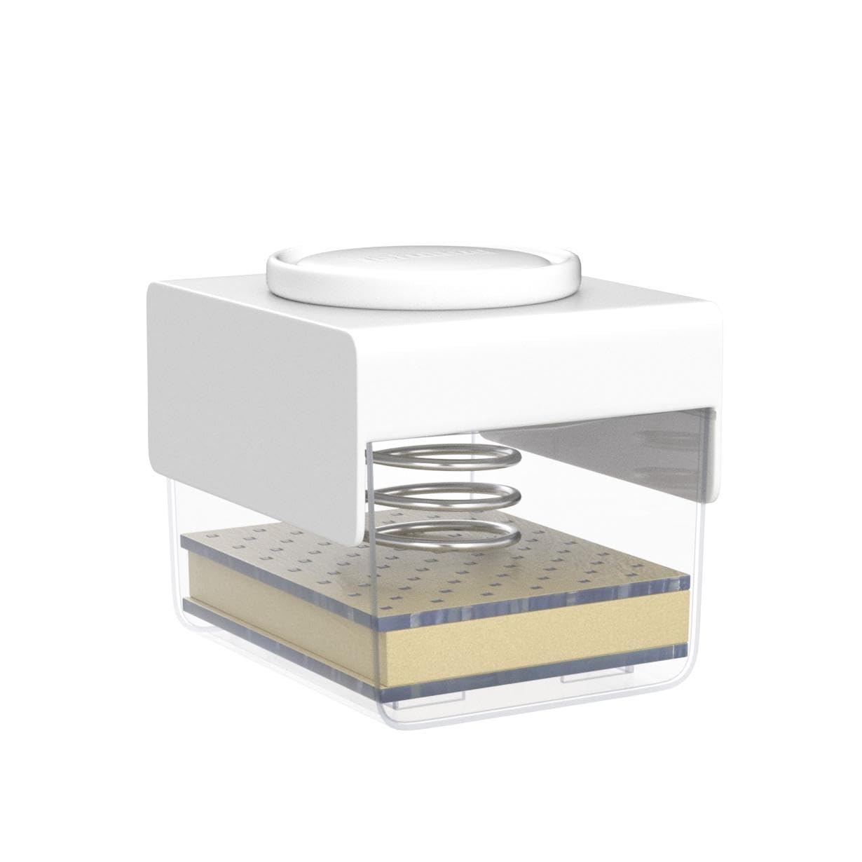 TofuBud Tofu Press product image showing dishwasher-safe setup.