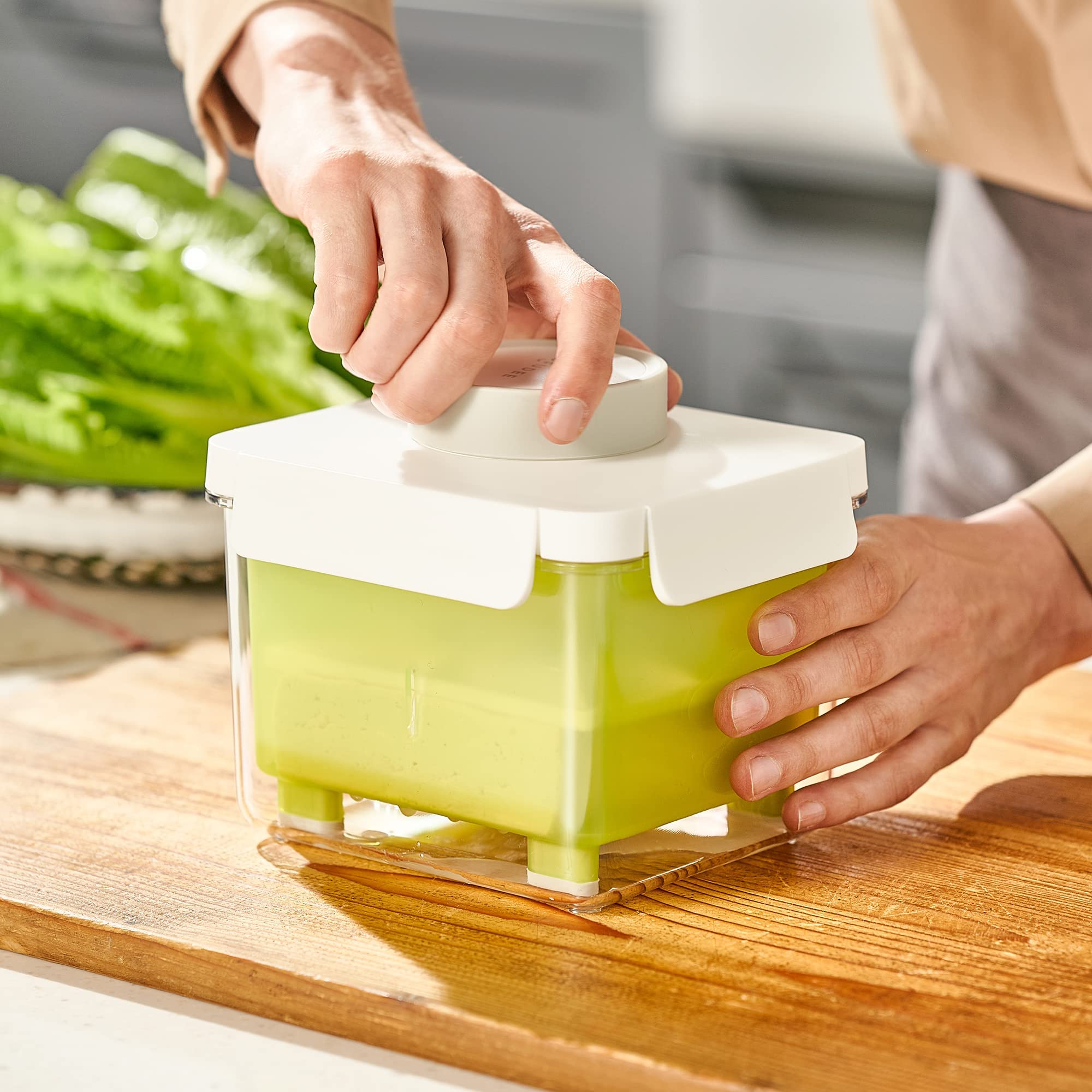 TOFUDEE tofu press labeled dishwasher-safe for easy cleanup