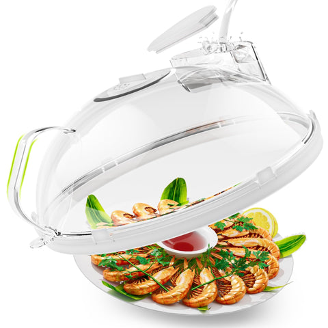 TOFWOF microwave splatter cover 10-inch clear top reduces mess during reheating