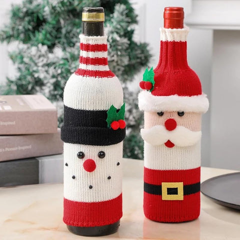 Indoor dining room scene with TOGETHERTOYO knit sleeve adding festive warmth.