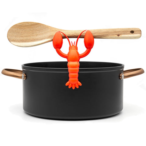 tögö Lobster silicone utensil rest on counter keeps utensils tidy.