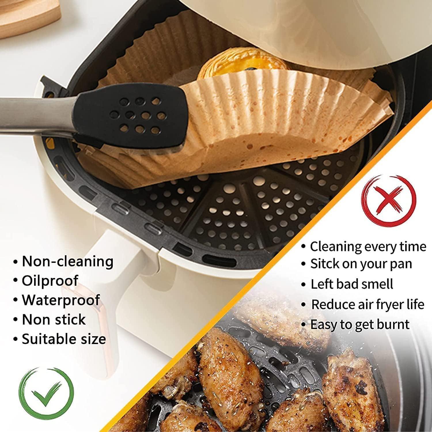 TOGOO non-stick parchment paper keeps foods from sticking, easing cleanup.