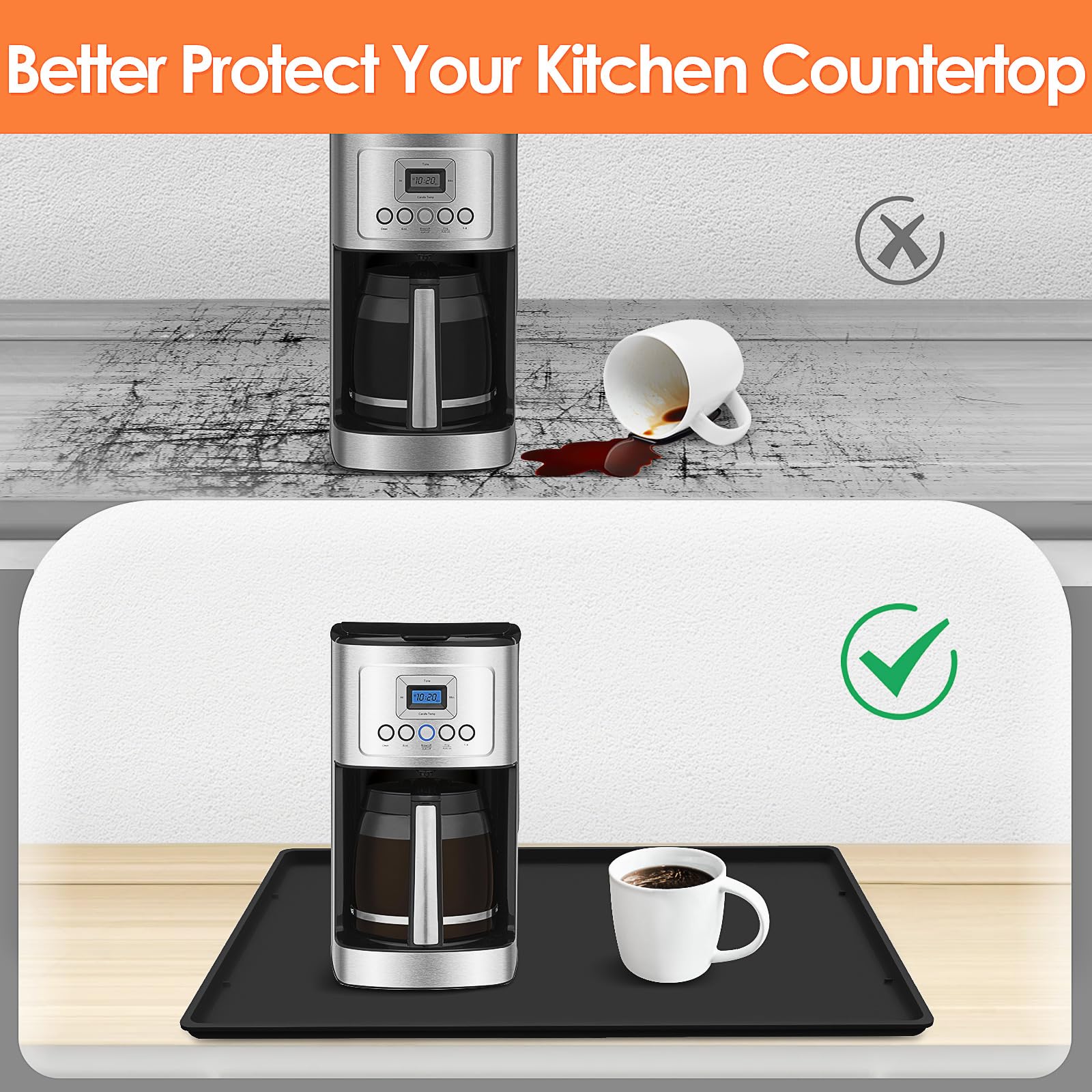 TOHONFOO coffee mat non-slip surface stabilizing the brewer