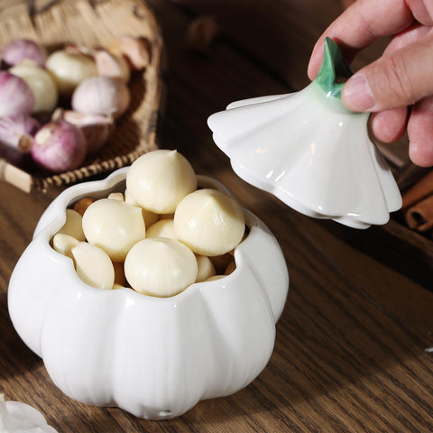 TOIVO garlic keeper features a sprout-inspired design that elevates kitchen style.