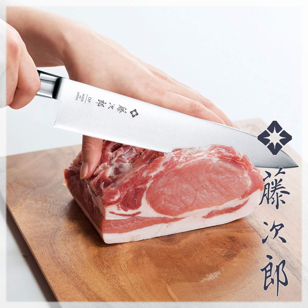 Tojiro Japan professional chef knife 8.2-inch handle detail for comfortable grip.