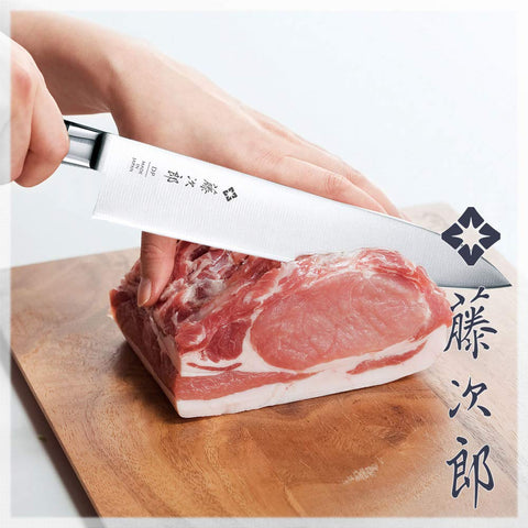 Tojiro Japan professional chef knife 8.2-inch handle detail for comfortable grip.