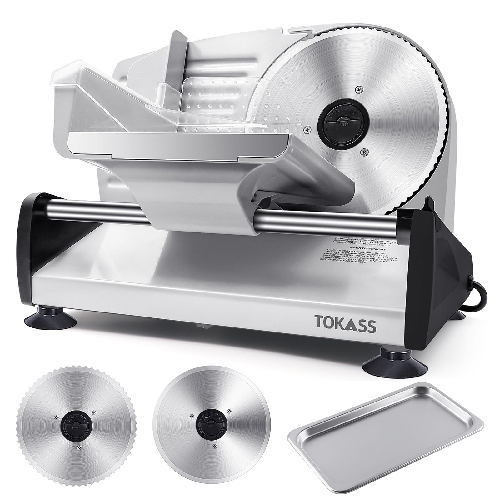 TOKASS 200W meat slicer setup demonstrates compact home use and easy assembly.