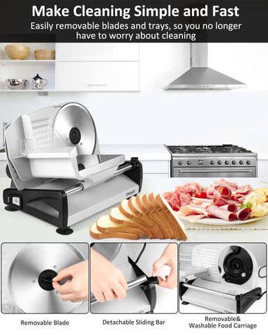 TOKASS adjustable thickness knob allows precise control from thin to thick slices.