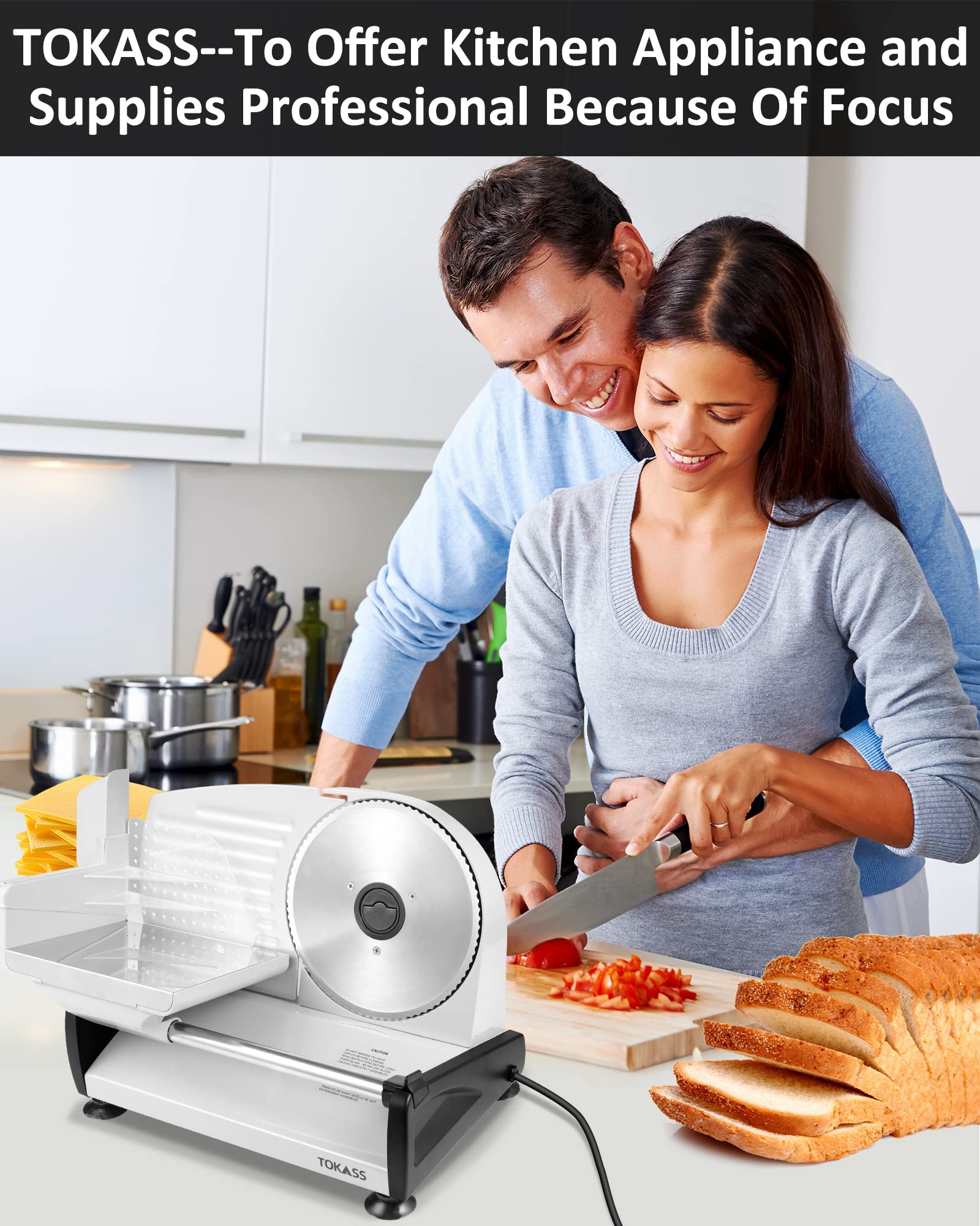 TOKASS child lock switch helps prevent accidental starts during busy kitchen use.