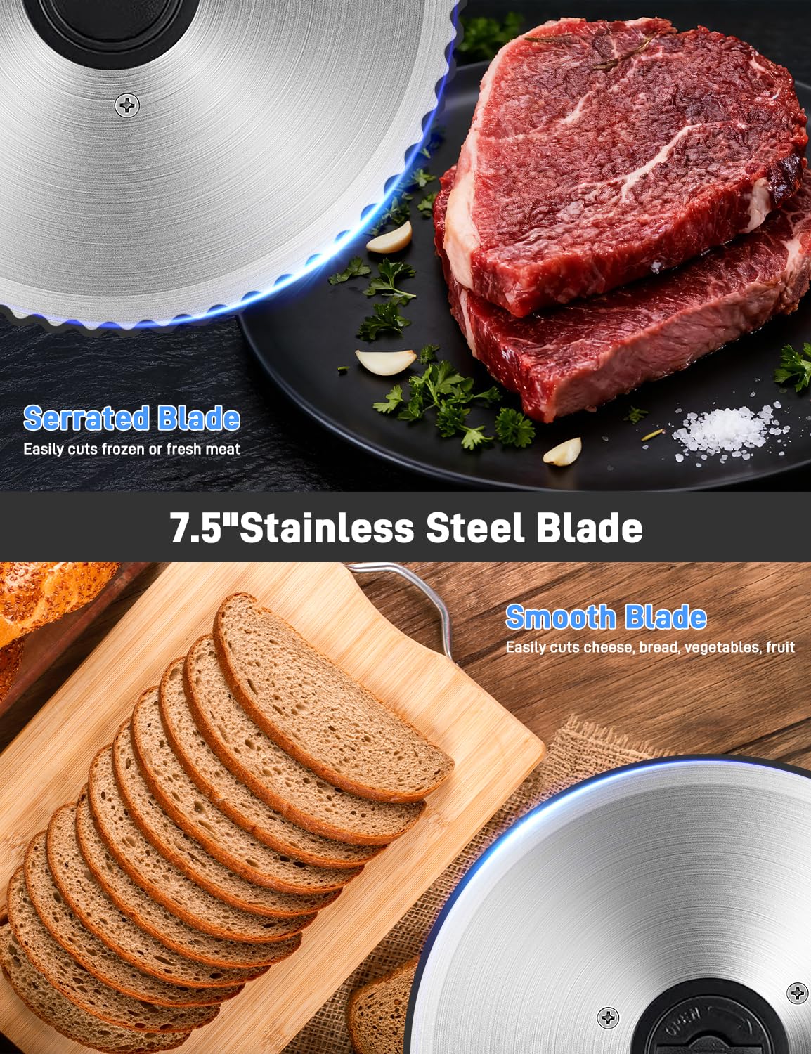 TOKASS Meat Slicer easy-clean removable parts simplify sanitation and maintenance.