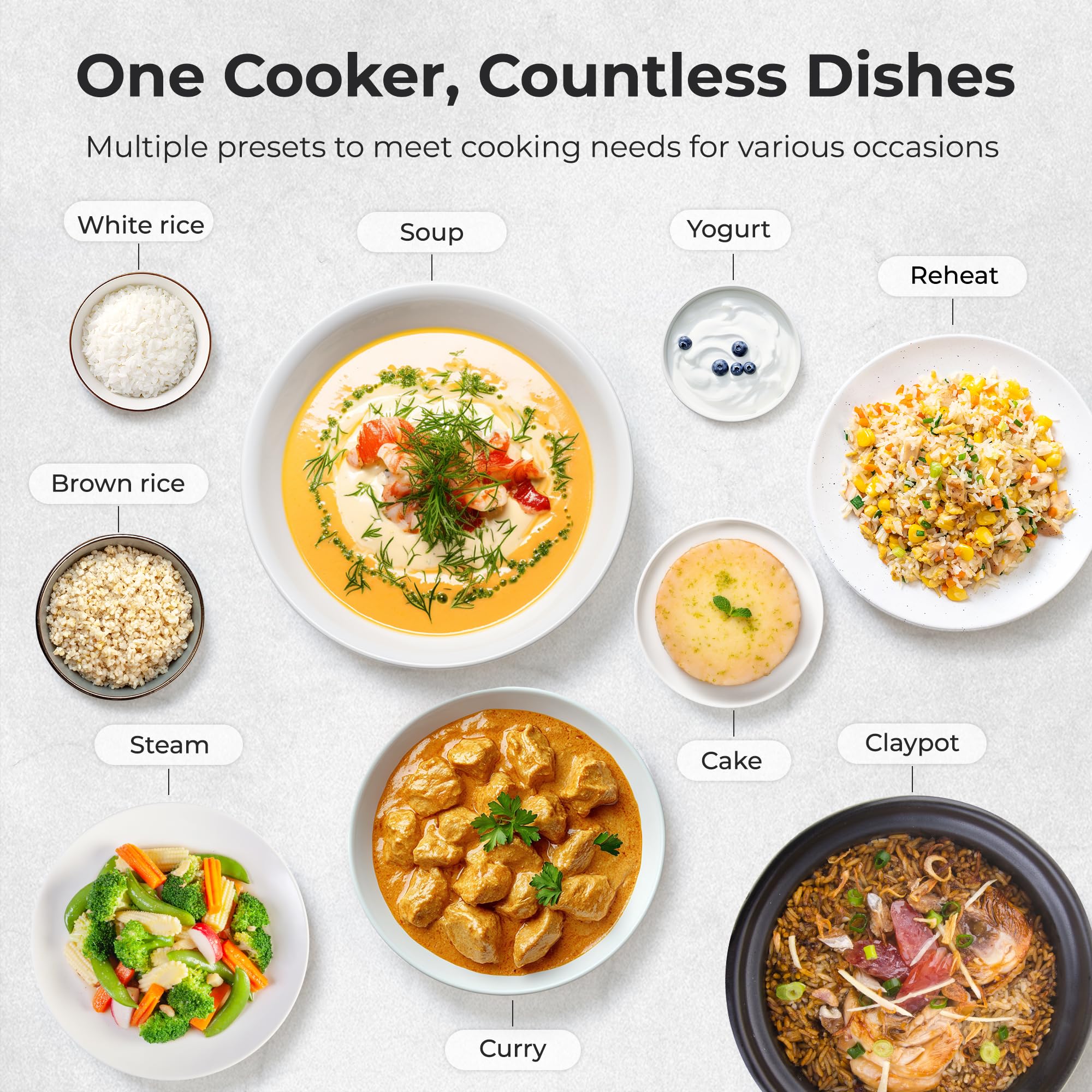 TOKIT 24h timer on rice cooker helps plan meals ahead with convenience