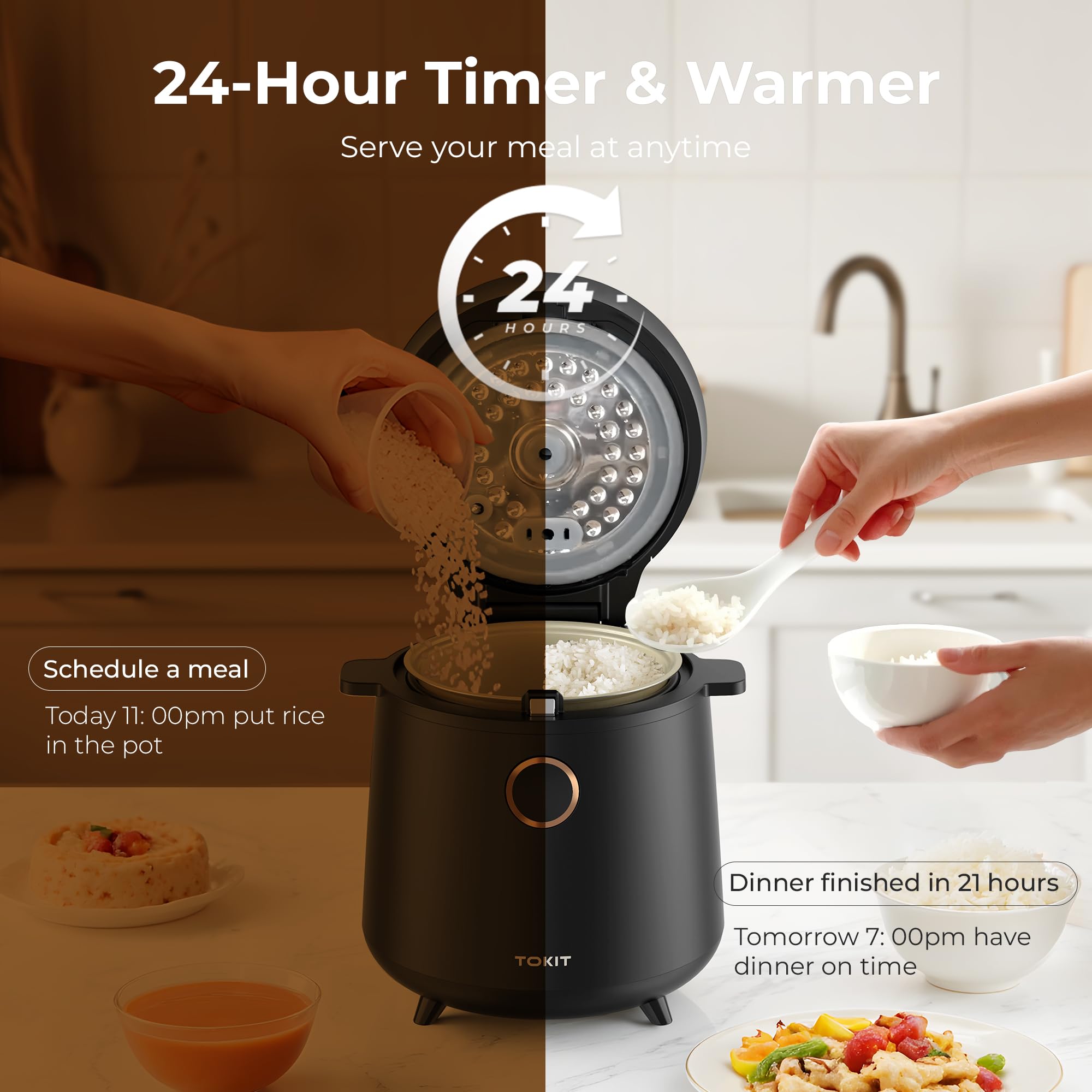 TOKIT keep-warm mode preserves ready-to-serve meals after cooking