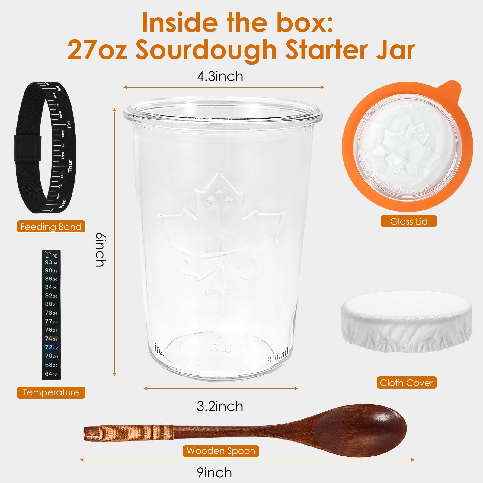 TOKPELA Sourdough Starter Jar wide-mouth opening enables quick feeding and thorough cleaning.