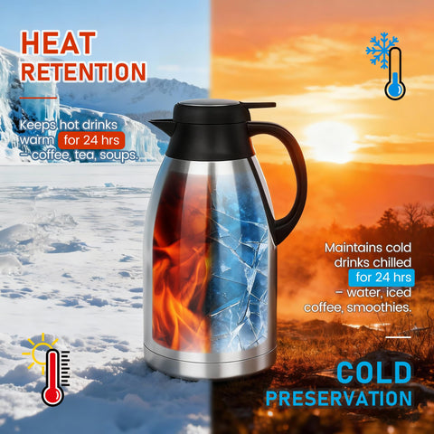 TOMAKEIT Carafe wide-mouth design simplifies filling and cleaning.