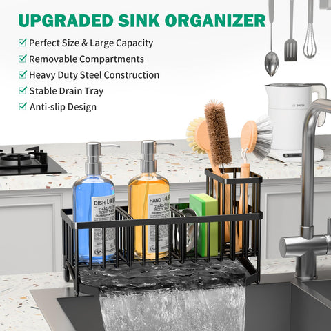 TomCare sink caddy adjustable dividers for customizable organization