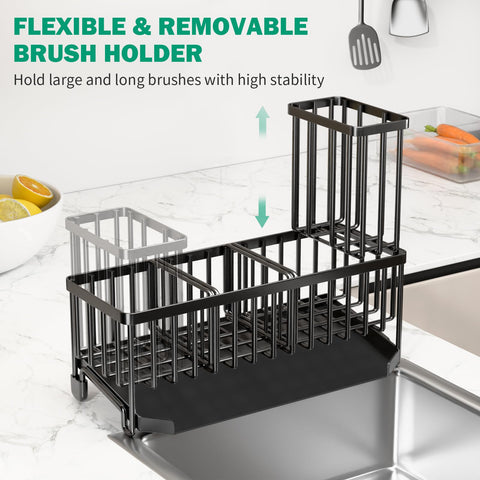 TomCare sink caddy ready-to-use on countertop, no assembly required
