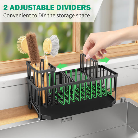 TomCare sink caddy non-slip feet stabilize on the counter