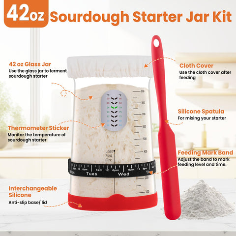 TomCare silicone dough mat provides a non-stick rolling surface for prep.