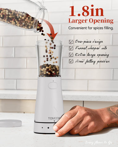 TOMEEM 4.5 oz capacity reduces refills and keeps seasoning flowing.