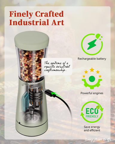 TOMEEM adjustable coarseness dial lets you tailor grind from fine to coarse.