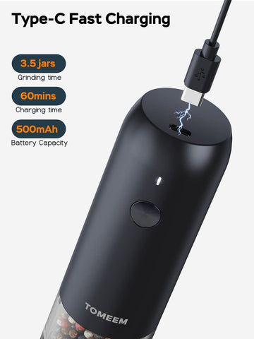 Ceramic core grind quality in a TOMEEM grinder offering 6 coarseness levels