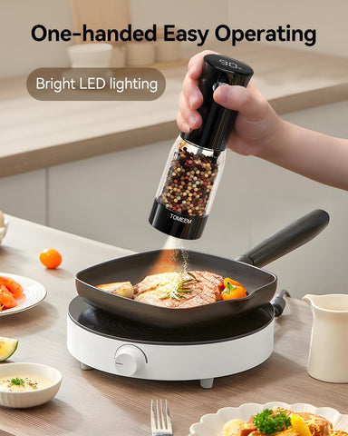 TOMEEM ceramic grinder offers consistent grind levels from fine to coarse.