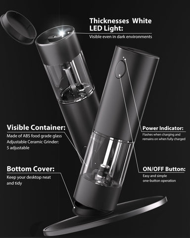 TOMEEM easy-refill-design simplifies refilling salt or pepper