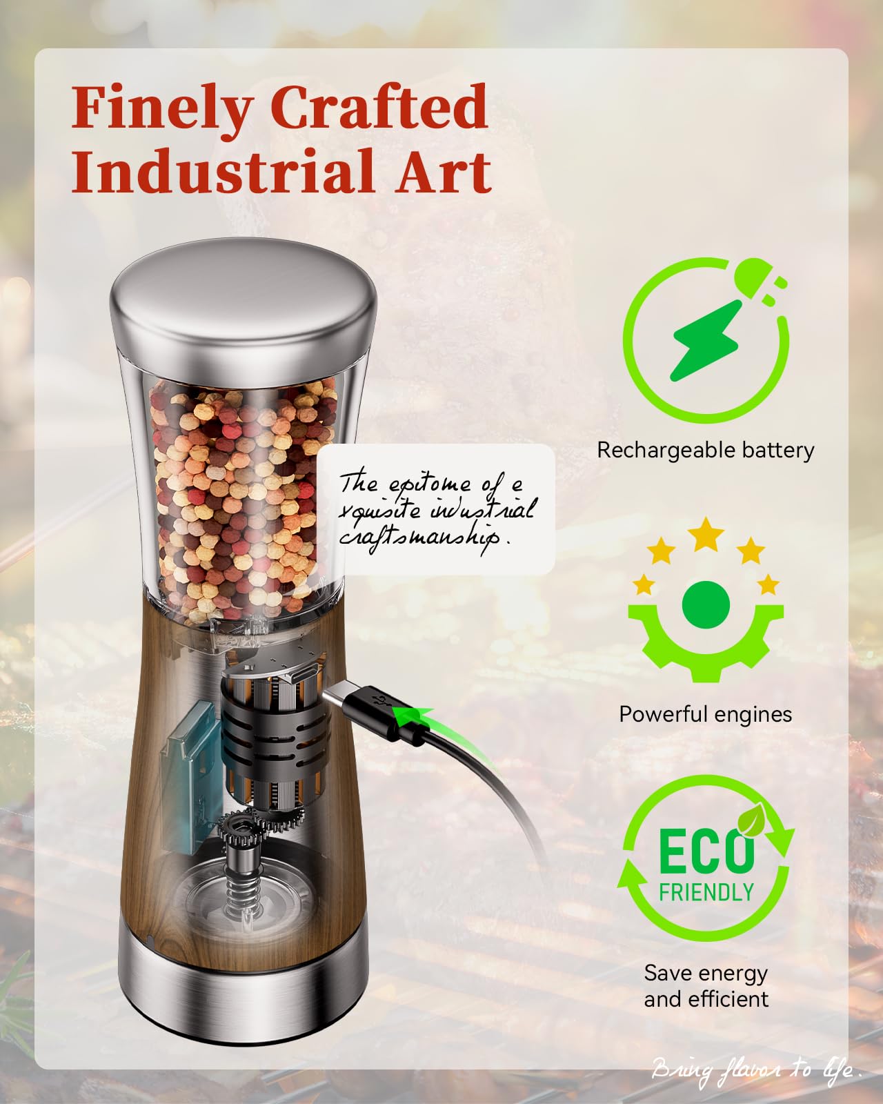 TOMEEM coarseness control knob allows precise grind size.