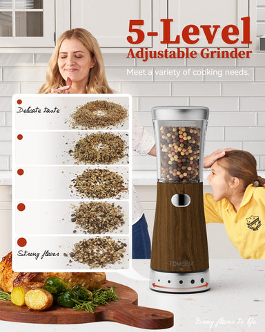 TOMEEM grinder side grip offers comfortable one-handed control.