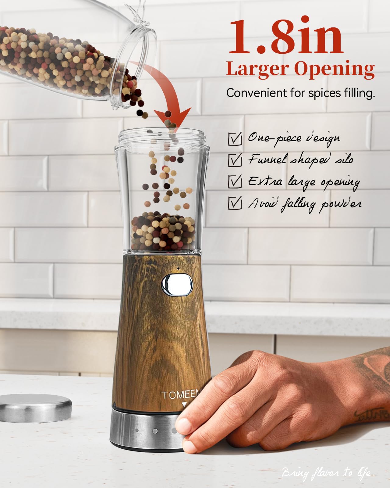 TOMEEM ergonomic grip design supports comfortable use during long cooking tasks