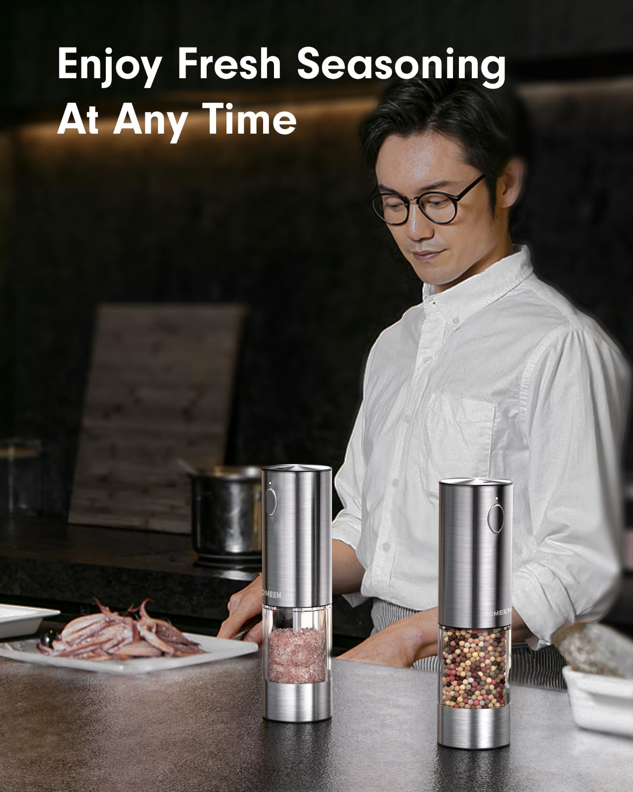 TOMEEM grinder on a kitchen table ready for seasoning.