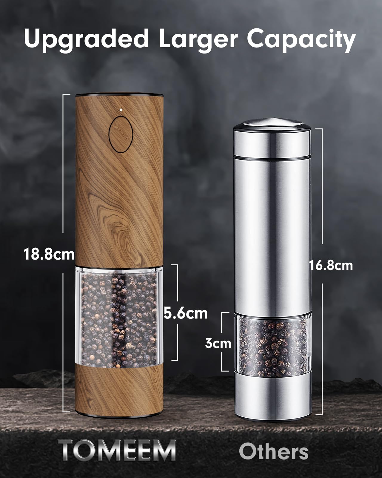 TOMEEM large-capacity reservoir reduces refills during meals.