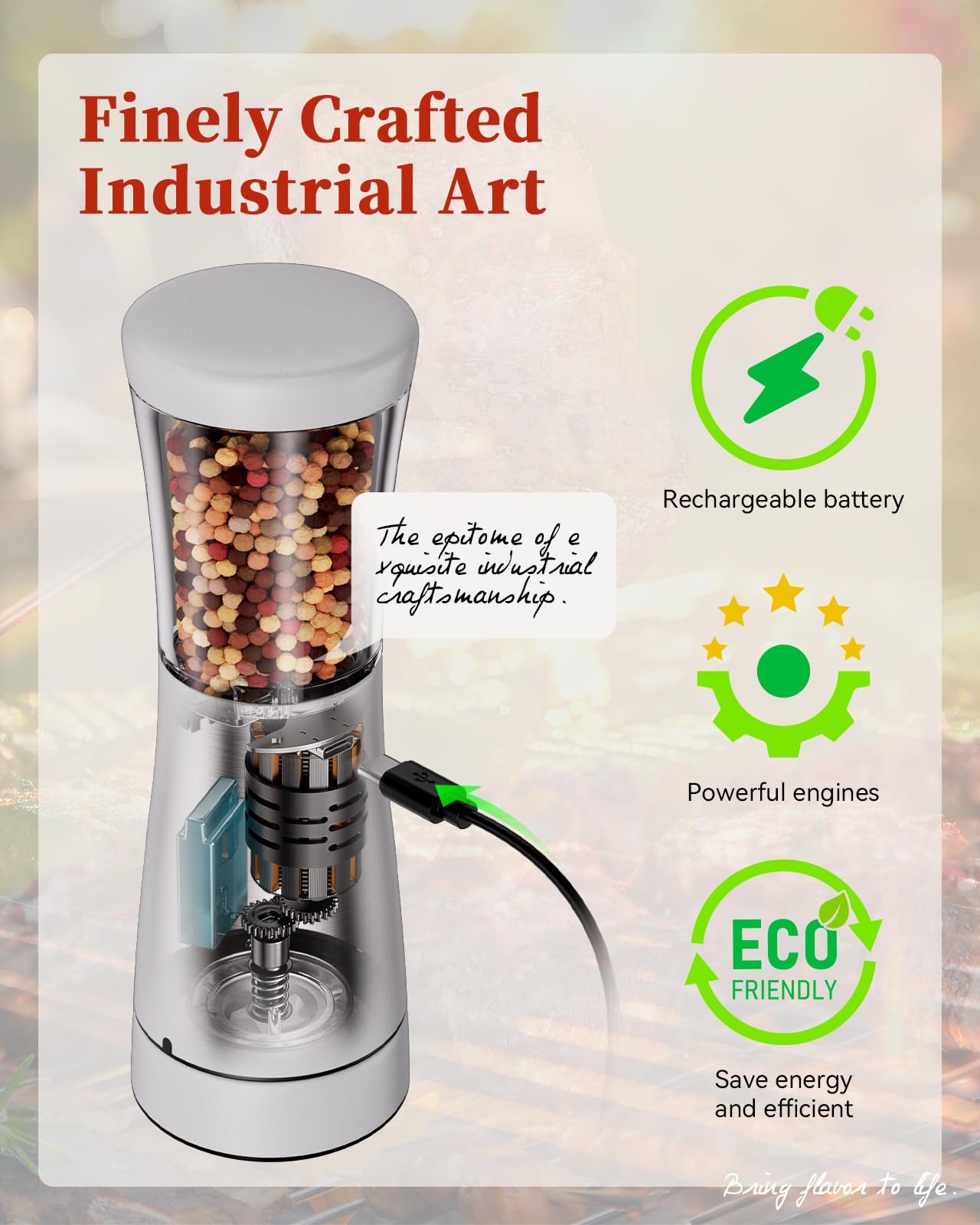 TOMEEM LED light illuminates spices for precise seasoning in dim kitchens.