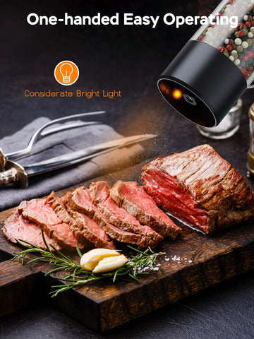 TOMEEM rechargeable salt and pepper grinder with Type-C charging for everyday use