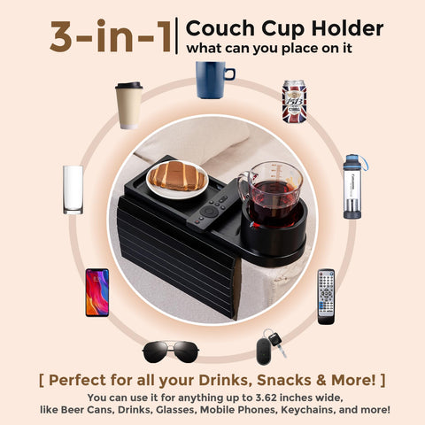 TOMLYOP anti-slip back padding keeps the tray secure on sofa surfaces.