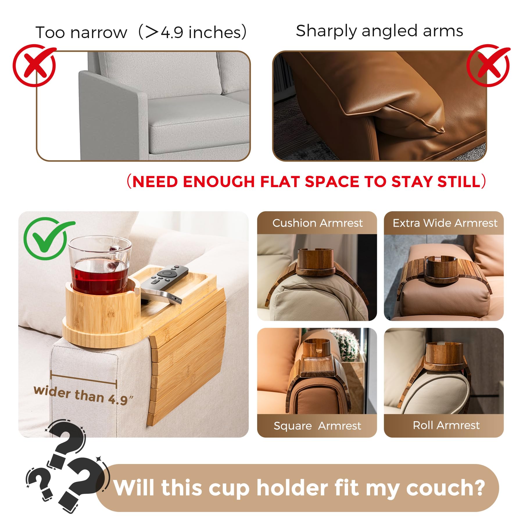 Tomlyop bamboo couch tray highlighting natural, durable material.