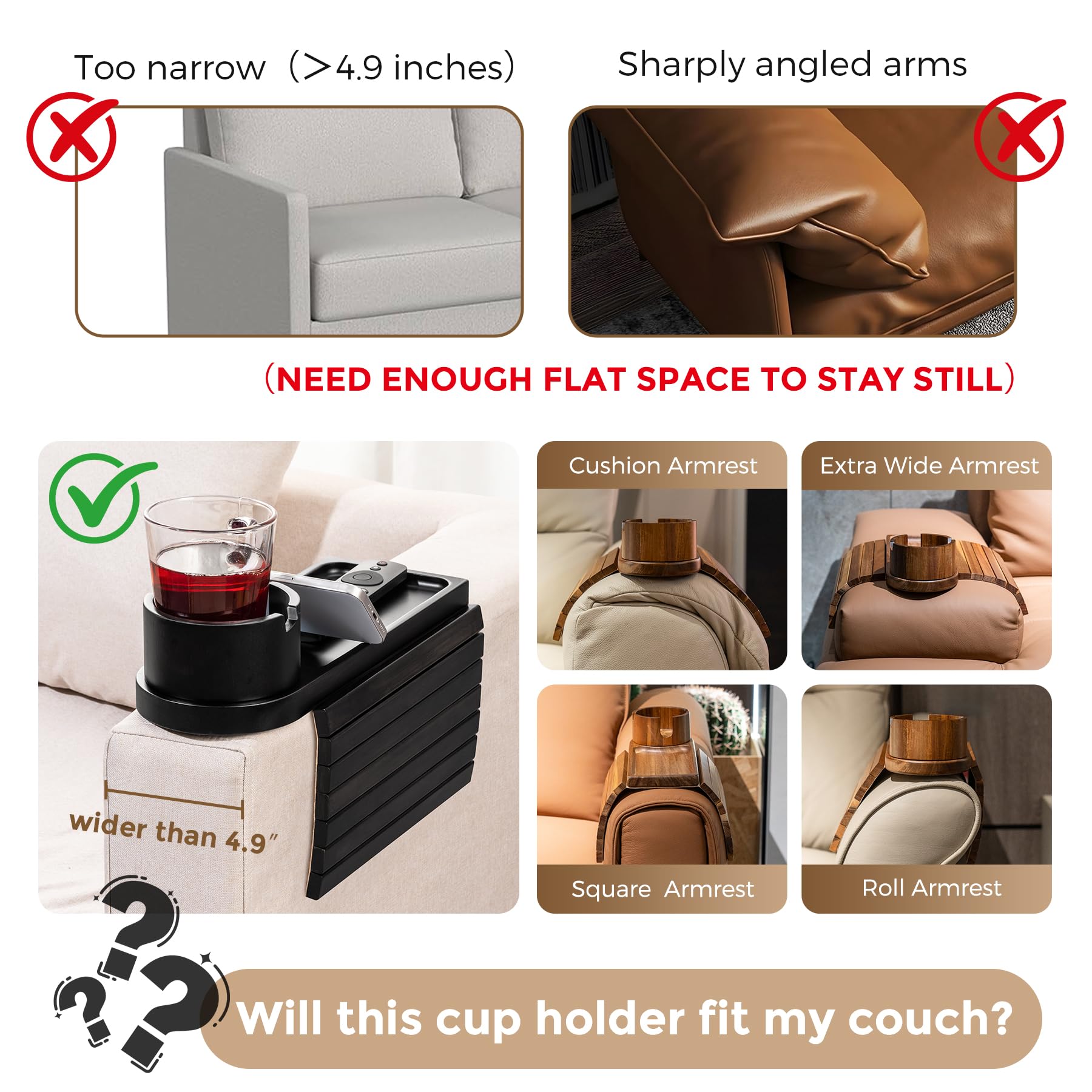 TOMLYOP 3-in-1 design holds snacks, drinks, and remotes within reach.