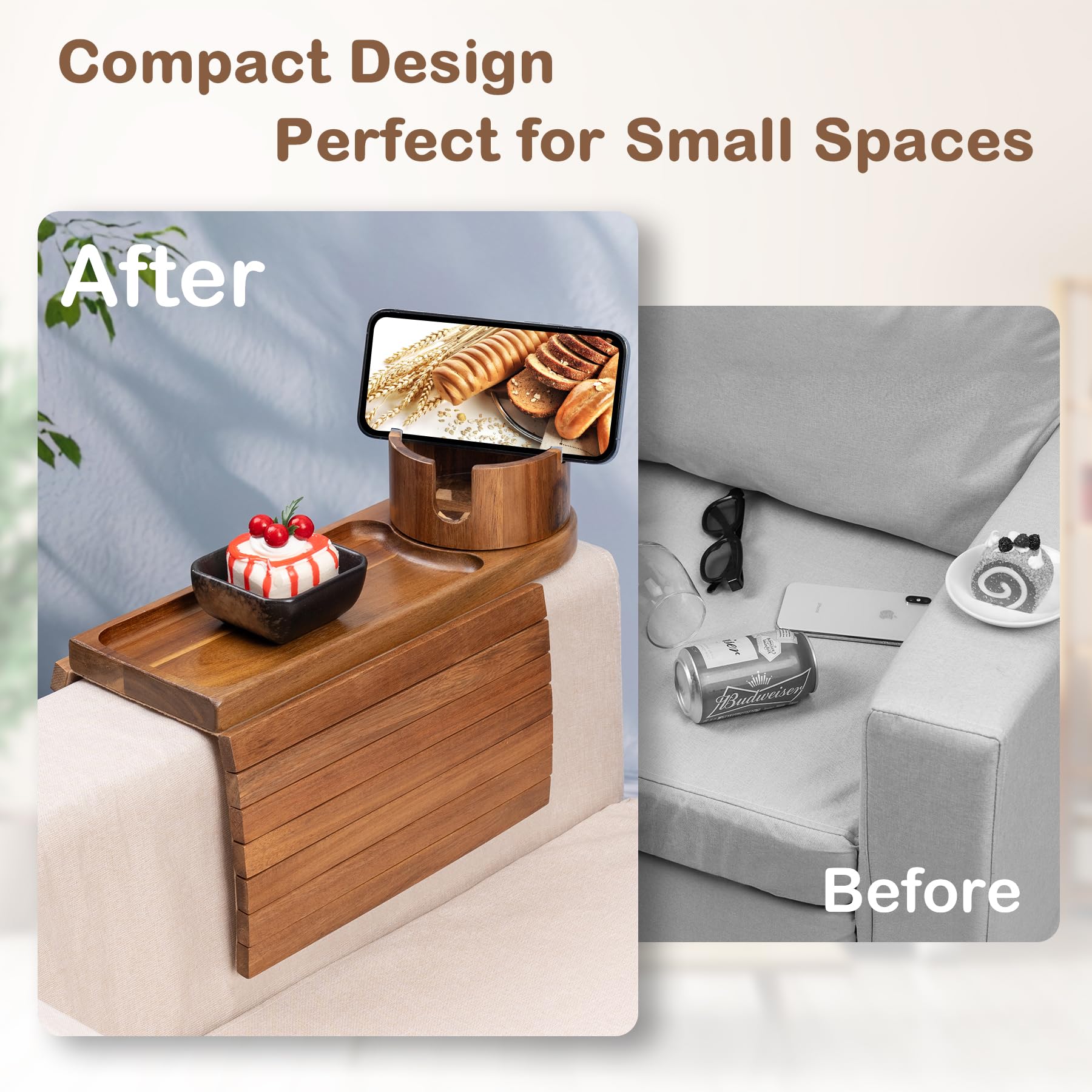 TOMLYOP gift-ready couch tray suitable for housewarmings and cozy nights.