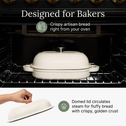 TOMO oval bread oven used for roasting and casseroles beyond bread