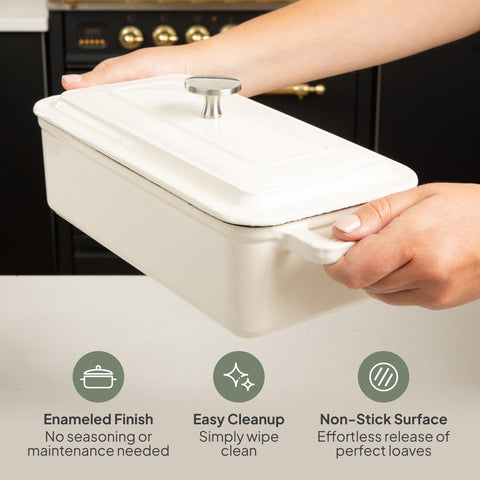 TOMO enameled interior ensures even heat for consistent crust
