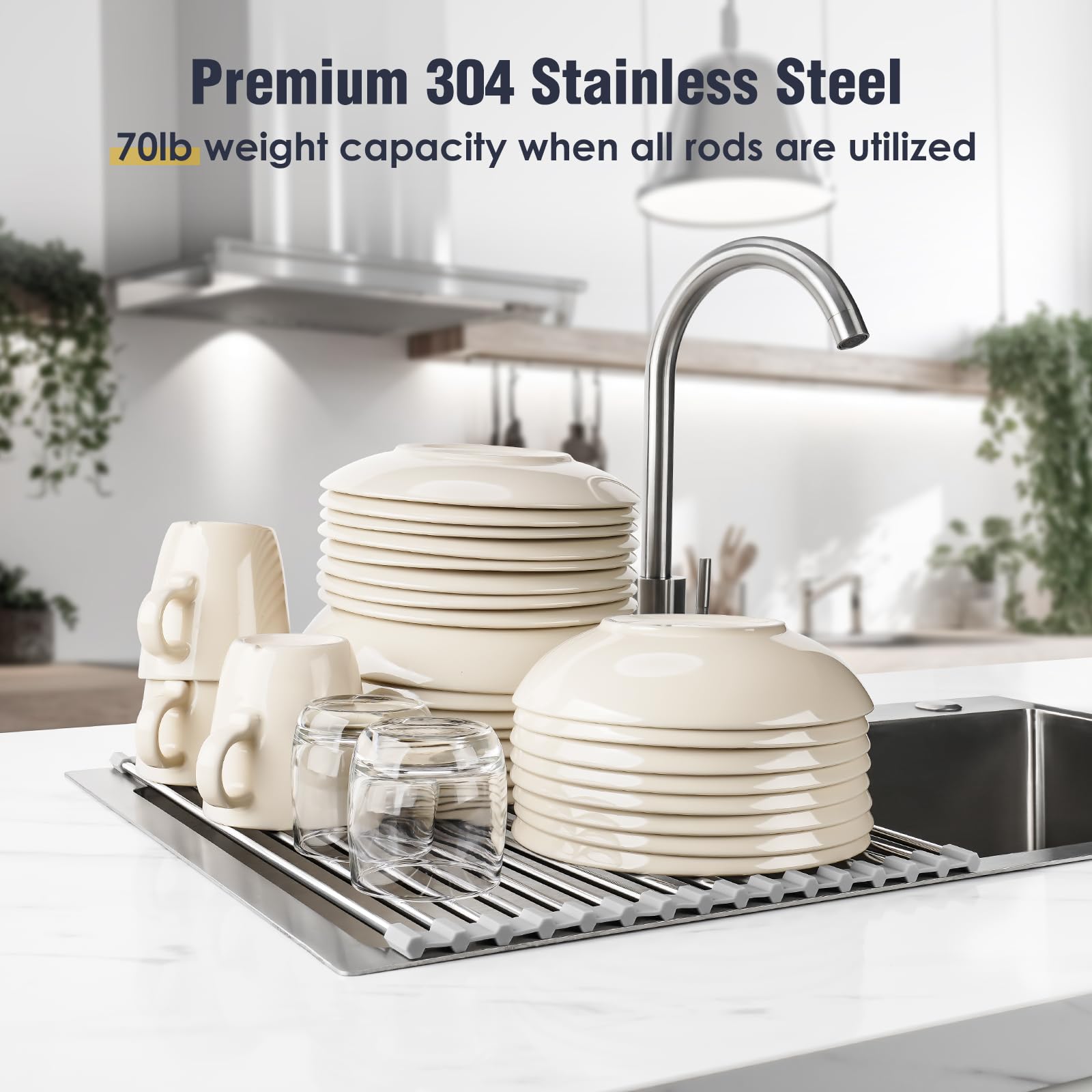 Tomorotec heat-safe rack doubles as a trivet for hot pans.