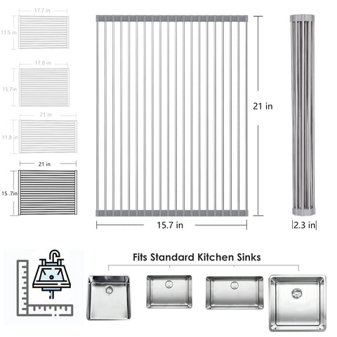 Tomorotec roll-up dish drying rack rated for 70 lbs capacity