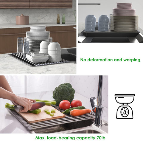 Tomorotec roll-up dish drying rack used as a hot pot trivet