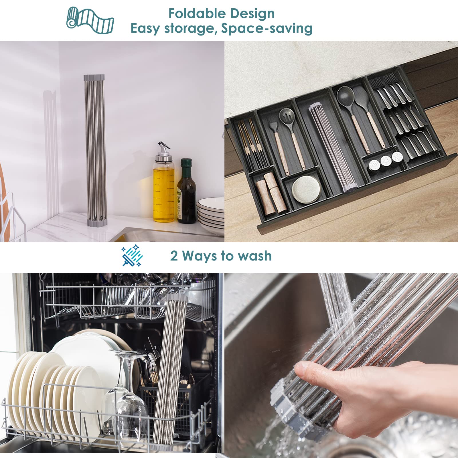 Tomorotec roll-up rack stainless steel construction in assembly view
